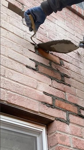 Tuckpointing replacement brick #masonry #construction #brick