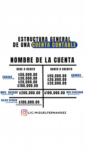 Estructura de una Cuenta Contable en Negocios