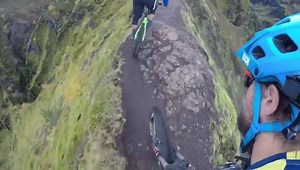 Another no mess up zone. Shaky legs not welcome. KC Deane #GoPro #mtb #iceland Rocky Mountain Bicycles #lovetheride | Geoff Gulevich