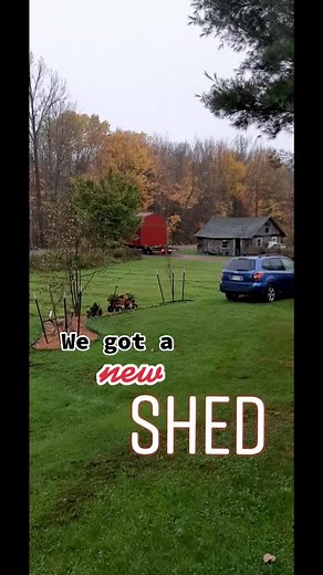 The new shed to become our dog barn has arrived. #dogbarn #mushinglife #sleddogs
