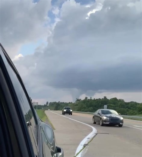 The Athens County, Ohio tornado from a distance Saturday at 7:42 PM. Video taken by Rhonda Colwell along Route 33. | Josh Fitzpatrick