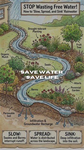 Transform Rain Into Free Water! Slow, Spread & Sink Technique Every Home Should Use 🌿💧
