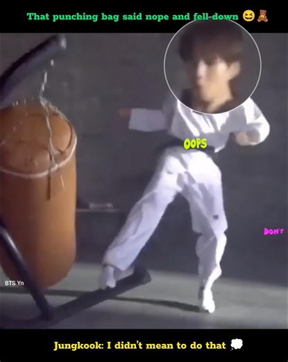 Jk’s kick was so strong that the punching bag fell 😄💥#youtubeshorts