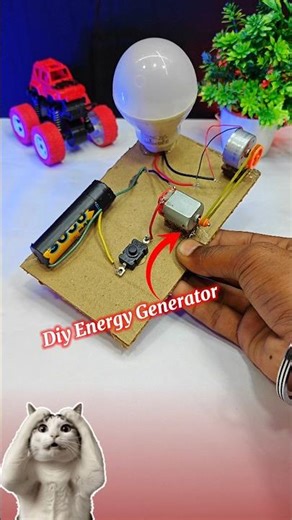 How To Make Diy Energy Generator With Dc Motor #experiment #shorts