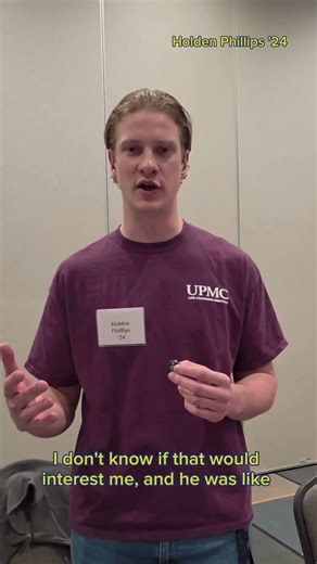 💼 Holden Phillips '24 learned about UPMC at a career fair two years ago, and the rest is history
