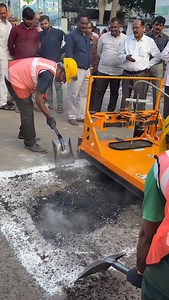 Pothole filing & road repair machine by KMC. Follow @kakinada_live #Kakinadalive #kakinada #kakinadasmartcity | Kakinada live