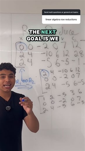 Seif Metwally | Masters Student | University Tutor on Instagram: "How to do row reduction in linear algebra Follow for more math content and university tips"