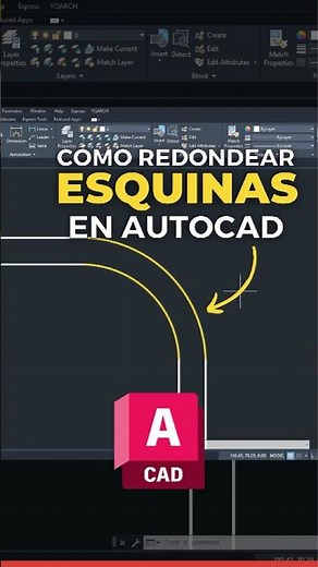 Cómo REDONDEAR ESQUINAS en #autocad ↩️