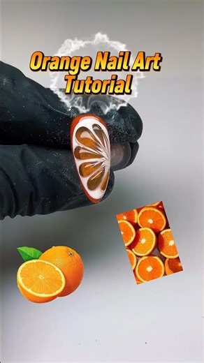 Orange Nails Tutorial #nails #nailart #summernails #nailtutorial #nailsinspiration #orangenails