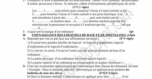 Epreuve informatique classe 6é sequence N° 2 collège IAES 2017