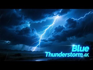 Blue Thunderstorm 4K Lightning Clouds Motion Background Relaxing Storm Ambience