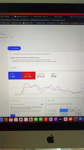 Full video case study: https://youtu.be/8W4ZpoJ10CE Here’s how we generated 137 epoxy flooring leads between April 1st and October 31st at an average cost of $73.23 per lead — turning a $10,000 ad spend into $122,000 in sales for this epoxy flooring company.This strategy is built around high-intent Google Ads keywords, tightly structured ad groups, and a conversion-focused landing page built specifically to attract epoxy flooring, concrete coating, and garage floor coating leads at the lowest co