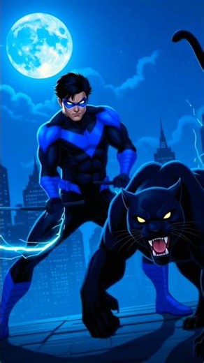 Nightwing vs Black Panther | Animation#speedsong #anime #music #nightcore #phonkmusic #animemusic