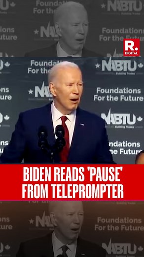 US President Biden reads teleprompter script in latest gaffe; says "Four More Years, Pause" . . . #JoeBiden | #USNews | #USpresidentJoeBiden | #teleprompter | #RepublicTv | #ViralVideo | #RepublicWorld | #RepublicDigital | Republic