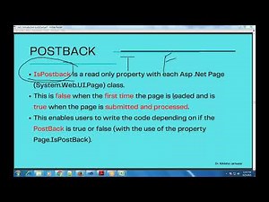ASP.NET Lecture 05 (2) - Post Back | Concept | Theory | Example | Hindi