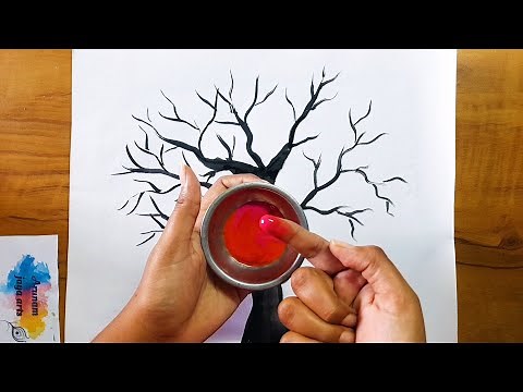 Finger printing Tree painting/Finger printing painting