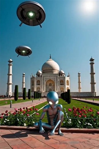 Aliens Visit the Taj Mahal | Taj Mahal Video | Aliens Video | Space Craft 👾👽 | Alien Wala Video
