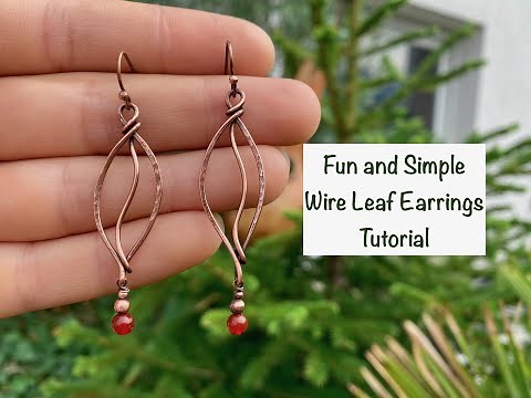 Simple Wire Wrap Leaf Earrings - Beginner Jewelry Tutorial