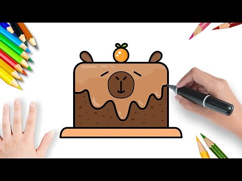 How to Draw a Capybara Cake Very Easy | Step by Step