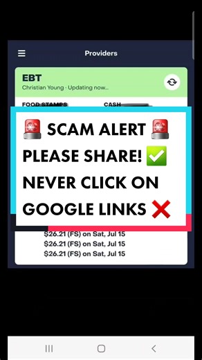 Please share so people are not fooled by this. There IS something similar that may come up in your Providers app but it's very rare. Do NOT fall for this. NEVER click the links like the ones in the video. You will never get more EBT or P-EBT by fillung out a form EVER #ebt #pebt #scam #beware #ebtmama