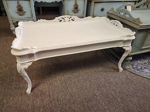 SOLD! Elegant French Provincial Coffee Table | Shabby Chic White Coffee Table | Ornate Carved Rococo Accent Table - Etsy