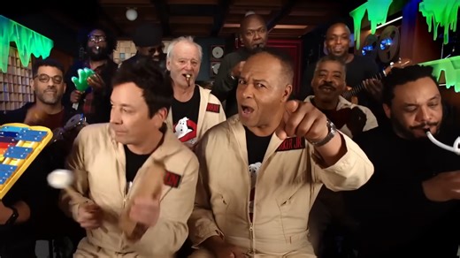 Ray Parker Jr., Bill Murray, and Ernie Hudson sing Ghostbusters theme song with Jimmy Fallon and The Roots