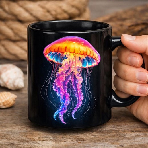 Bioluminescent Jellyfish Clipart PNG | Sea Life Ocean Sublimation Design | Mug Wrap T-shirt Print | Transparent Background Instant Download - Etsy