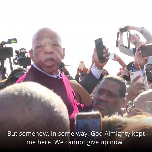 Congressman and civil rights icon John Lewis encourages the crowd in Selma, Alabama to go out and vote, and “redeem the soul of America,” at a commemorative march for the 55th anniversary of "Bloody Sunday," when police beat peaceful protesters who were trying to march from Selma to Montgomery. https://cbsn.ws/3ckPais | CBS News