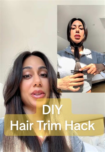 Bookmark for later 💇🏽‍♀️As requested, I'm sharing my DIY hair trimming hack for winter. This hack helps remove super crunchy ends between hair appointments and reduces breakage, making it perfect for growing out your hair. No shade to hair pros, lol. Give it a try and let me know!!! #hairtrimhack #diyhaircuts #trimhair
