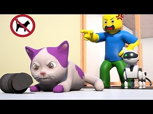 ROBLOX Brookhaven 🏡RP - FUNNY MOMENTS: The Wild Robot - Robocat Vs. Pop Cat (Roblox Animation)