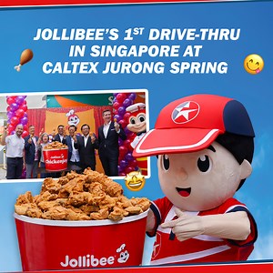 67K views · 572 reactions | Here's what went down at the G-R-A-N-D opening of Jollibee Singapore first drive-thru at Caltex Jurong Spring last week! 朗 A huge thank you to everyone that came down to support. ❤️ Satisfy your Chickenjoy cravings now!  Caltex Jurong Spring, 100 Jurong West Ave 1, S649519 ⏰ Monday-Sunday, 8AM - 10PM #CaltexSG #CaltexOffers #CaltexBoy #jollibeesg | Caltex Singapore | Facebook