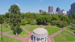 Boston Public Garden with Parkman Bandstand at autumn