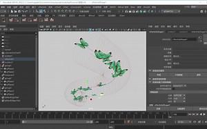 Maya粒子特效蝴蝶群飞04完成