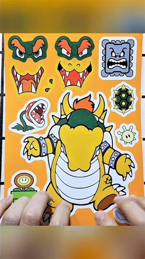 Super Mario Bros Movie DIY Silly Face Sticker With Bowser #thesupermariobrosmovie #mariomovie #silly