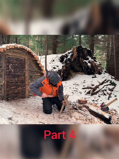 Building a Heavy Stone Shelter for Winter Survival |Carpathian Bushcraft Bunker #snow #survivalskills #camping #wildcamping