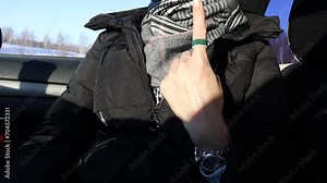 Hand gesture - show one finger of the hand, index finger. The sign of one