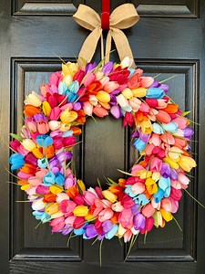 Tulip Wreath, Spring Wreath, Tulips Decor, Spring Tulip Wreath, Easter Wreath, Spring Wreath - Etsy