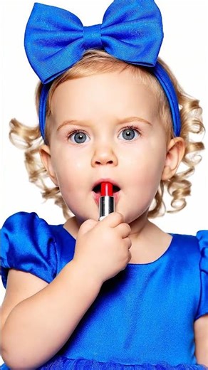 Adorable Baby Girl Tries Lipstick