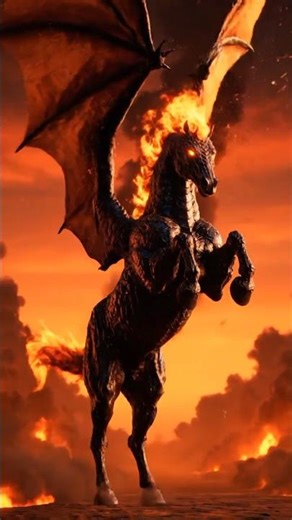 The Most Powerful Fantasy Hybrid Ever!🐉+🐎=🔥 #animalhybrid #wildlife #shorts #animals #ai #horse