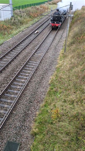 Steam Locomotive Black Five 44871 Carnforth to East Lancs Railway light locomotive at Badger Bridge