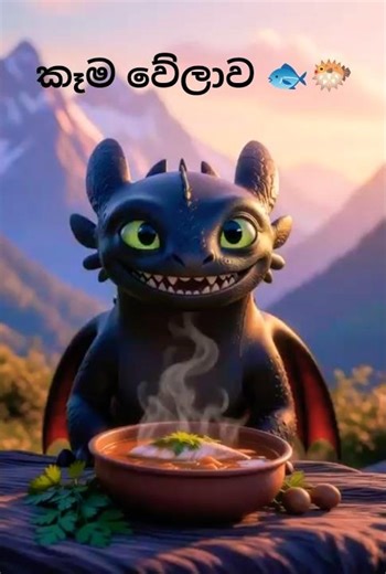 Toothless eating fish #asmr #ai #food #dragon