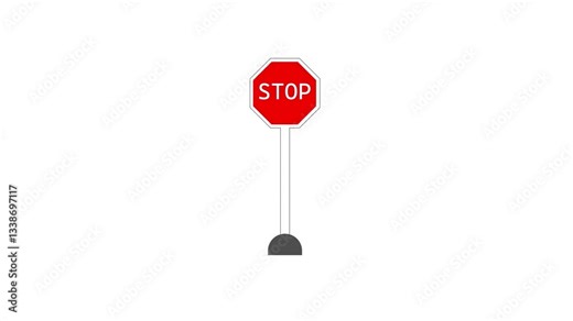 Vidéo Stock Red Stop Sign Icon – Traffic Stop Board Symbol. traffic sign no stop or no stopping sign. traffic signs. stop sign prohibited