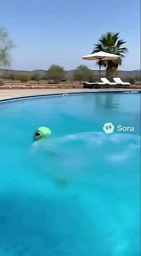 Alien jumping in pool #ai #different
