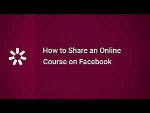 How to Share an Online Course on Facebook