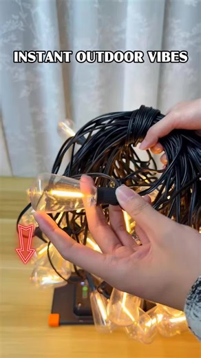 No monthly bill, no wiring, no stress.These outdoor solar string lights charge during the day and turn on automatically at night. #SolarStringLights #OutdoorDecor #ViralLights #tiktokshopjumpstartsale #tiktokmademebuyit