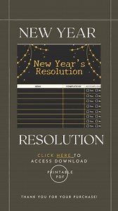 New Years Resolution List, Goal List, Resolution List, Printable Resolution List - Etsy