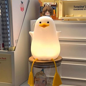 [Hot Item] Hot Seller Cute Cartoon Style Duck Night Light Charge Table Lamp Creative Kids Toys Child Gifts