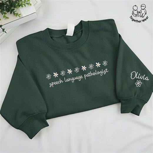 EMBROIDERED Speech Language Pathologist Sweatshirt, SLP Therapy Sweatshirt, Speech Pathology Grad Gift, SLPA Crewneck, Language Pathologist - Etsy