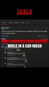Don't Unbuckle in a Car Wash! If you're rolling through a drive-thru car wash in a Tesla, keep that seatbelt on! Unbuckling while in neutral can trigger the car to shift into park, stopping you right in the middle of the wash. Same goes if you lean too far forward—it thinks you're getting out! Ever had this happen? Share below! ⬇️ #TeslaTips #CarWashMode #Tesla #TeslaCommunity #TeslaLife #EVTips #TeslaTipsandTricks | Tesla Tips & Tricks | Facebook