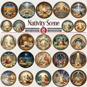 Nativity Scene Clipart Bundle PNG Christmas Religious Art - Etsy